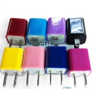 Wholesale - free shipping colorful US Plug USB Mini Charger USB wall Charger For 4 3G 