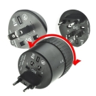 free shipping wholesale 4-in-1 EU+ UK+ US+ AU Column-shaped Worldwide Use Travel Adaptor with USB Top