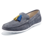 VANCL Cortez Suede Leather Tassel Loafers (Men) Gray SKU:192587