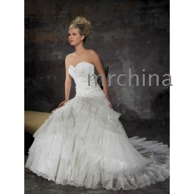 High quality!2010 style generous /A-Line Sweetheart Neckline Applique for brides wedding dresses... 