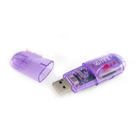 free shipping SD/MMC 8 In 1 Card Reader / Writer - Purple 