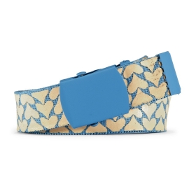 VANCL Nicole Sweety Hart-Print Belt (Vrouwen) Blauw + Pink SKU: 507.981