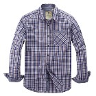VANCL Hale Fashion Plaid Long Sleeve Shirt (Men) Blue And White Plaid SKU:684206