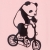 VANCL [VT] Panda Bike T-Shirt (Women's) Light Pink SKU:41101