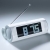 High quality LCD Display FM Radio Speaker Alarm Clock 3.5mm Line-in White Music Player Free Shipping 