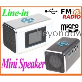 Dropshipping High quality Poratble Mini Speaker MP3 Player Amplifier Micro SD  Card USB Disk FM Radio Computer Speaker Black/Silver Choice Free Shipping 