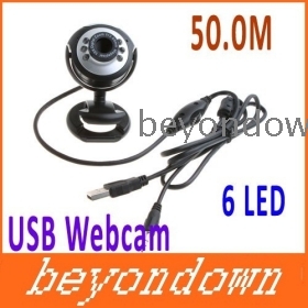 Dropshipping 50.0M 6 LED PC Camera USB 2.0 HD Webcam Camera Web Cam with MIC for Computer PC Laptop Round Free Shipping 