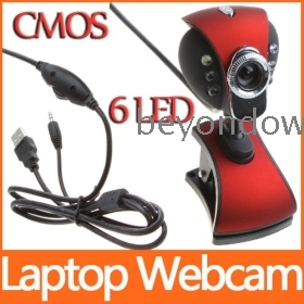 High quality USB 2.0 50.0M 6 LED PC Camera HD Webcam Camera Web Cam with MIC for Computer PC Laptop C1442 Free shipping