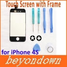 Freeshipping Via EMS 10pcs/lot For   Replacement Black LCD Display+ Screen digitizer Panel +Frame assembly +Opening Tools 