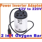Dropshipping 2 in 1 Car Auto 12V to 220V Power Inverter Adapter power converter inverter Oxygen Bar car charger power adapter,free shipping 