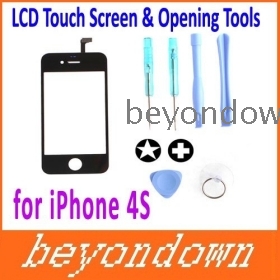 Dropshipping remplacement Noir qualifié écran LCD tactile et outils d'ouverture pour iPhone 4S