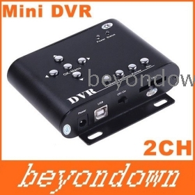 Kiváló minőségű 2 csatornás autós biztonsági DVR Mini DVR SD Video / Audio kamera felvevő
