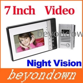 High quality 7 Inch Video Door Phone Doorbell Intercom Kit 1-camera 1-monitor Night Vision,EMS freeshipping H8067