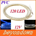 High quality 120cm 120 LEDs Flexible Waterproof PVC Light Strip 12V,wholesale,10pcs/lot,free shipping 