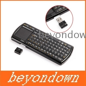 Freeshipping Via EMS 5pcs/lot RF 2.4G Wireless Mini Keyboard Mouse Touchpad with Flashlight for PC Laptop 