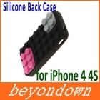 High quality 3D Brick Block Rubber Silicone Skin Soft Back Case Cover for iS Free Shipping