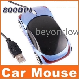  High quality Blue Car Shape Optical USB PC Laptop Computer Mouse MOUSE21 Free Shipping