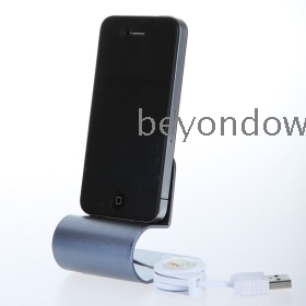 Korkea laatu Alumiini USB telakka kehto Station Teline Laturi kaapeli iPhone 4 / 4S Silver, Free / Drop Shipping PA1363