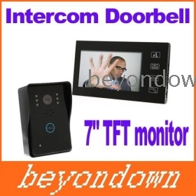 Freeshipping 7 & quot; TFT-kleurendisplay Wired video deurtelefoon deurbel intercom systeem Night Vision Nightvision DHL H8351