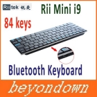 High quality 84 Keys QWERTY Rii Mini i9  Slim Bluetooth Wireless Keyboard for PC HDPC TV Free Shipping