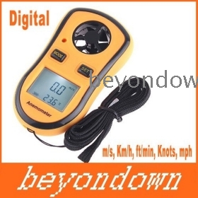 High quality Digital Pocket Anemometer Wind Speed Meter Thermometer, Freeshipping, dropshipping 