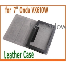 PU Leather Case Protective Cover for 7 inch Tablet PC 7" Onda VX610W Black Color Free Shipping+Drop Shipping 