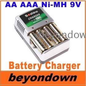 High quality AA  Ni-MH 9V MP3 MP4 Rechargeable Battery Charger free shipping 
