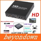 High quality HD Video Converter SCART HDMI to HDMI 720P 1080P HD Video Adapter audio converter free shipping 
