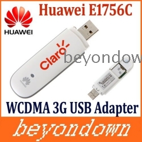 High quality White Color Huawei E1756C WCDMA 3G Wireless Network Card USB Modem Adapter for PC Tablet SIM HSDPA  Android System Support 