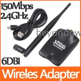High Power Signal King 6DBI USB Wireless Adaptor network card Antenna 150Mbps with Retail Box C1367 Free Shipping