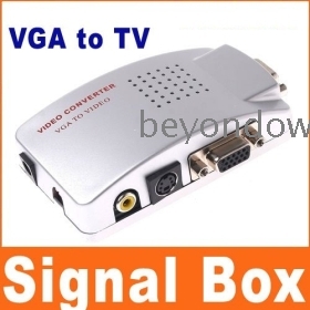 High quality PC VGA to TV Video AV Signal Converter video Switch Box Free Shipping Dropshipping
