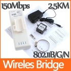 High Power Outdoor 150Mbps 802.11B/G/N 2.5 Wireless Bridge with Panel Antenna C1422 Free Shipping Dropshipping 