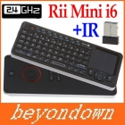 High quality 2.4G Rii Mini i6 Wireless Keyboard for Laptop Accessories QWERTY 27 LEDs Backlight 2 in 1with Universal IR Remote Control