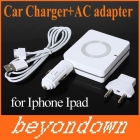 High quality 3-in-1!Car Charger and AC Adapter with USB Port for    3G  4G ,Free Shipping+Drop Shipping 
