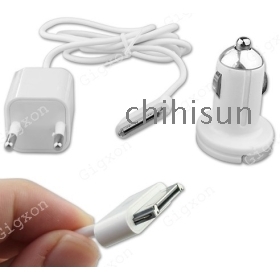 Ingyenes szállítás Mini 3in1 USB kábel + fali + autós töltő (i) Telefon 3GS / 4G Hot Salling 10db / tétel