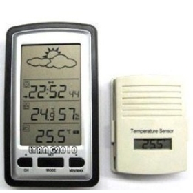 gratis forsendelse LCD Trådløs vejrstation Temperatur Fugtighed Clock Ny Hot !