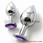  EXTRA LARGE - Stainless Steel Attractive Butt Plug Jewelry / Rosebud Anal Jewelry Lavender 