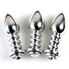  Screw Stainless Steel Attractive Butt Plug Jewelry / Rosebud Anal Jewelry Crystal 