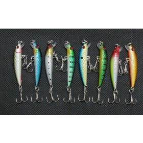 2012 Minnow lure Minnow Hard Bait Fishing lures fishing tackle 5.5CM 55mm 3.6G two hooks 8 colors 50pcs/lot---10