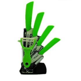 6pcs gift set , 3"+4"+5"+6"+peeler+Knife holder Ceramic Knife sets 3 colors straight handle,white blade--1