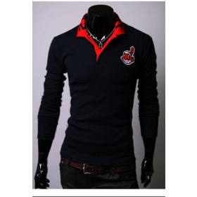 The new spring men's long-sleeved  sweater fashion Korean version of Emirates embroidery waist 