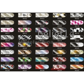 EMS 100 sets W16 pcs/set Fashion MINX Nail Art Patch Foils Metallic Decoration Applique Sticker 208 selected belief14