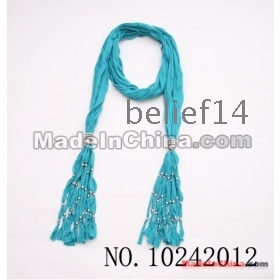 20 pcs Hot sell Women Jewelry Beads drape Scarf Decoration Pendant Scarves Candy Design Scarf belief14