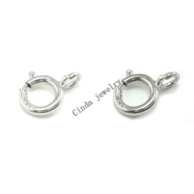 Free Shipping 10pcs  Sterling Silver Round Clasp Fit DIY Craft Jewelry 5mm W225