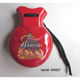 shiny red bullfighting flamenco/flamingo dance wood castanets
