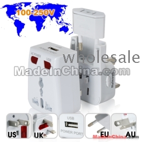 World Travel Adapter with USB Charging Port + Surge Protection