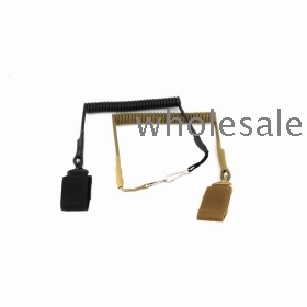 Adjustable Tactical Pistol Hand Gun Secure Spring Lanyard Sling w/Belt Velcro Outdoor Combat Gear