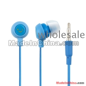 Fruit Designer Rosto Sorriso In-Ear Stereo Fit fone de ouvido - azul para MP3 Player I pod