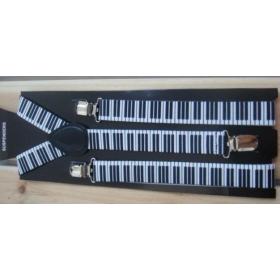 man and woman Personality piano keyboard straps suspenders Clip on Braces Elastic Y-back Suspenders 