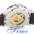 New Mens Automatic Watch Luminous Złoty Biały Burgundy